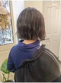 切りっぱなしボブのゆるウェーブ