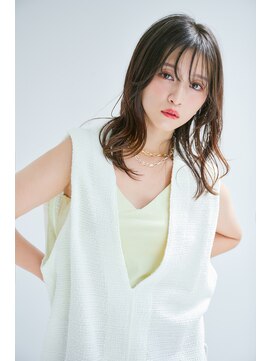 リトル ソルト 渋谷(little×salt) シースルーバングレイヤーベージュ