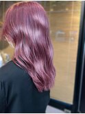 20代30代40代ピンクアッシュ髪質改善カラー艶感ストレート