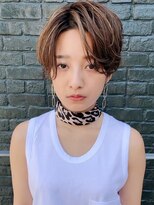 ロシェ 横浜店(loche)&nbsp;ウェットヘア オリーブベージュ×前髪ショート×横浜