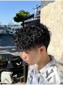 波巻きパーマ