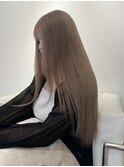 10519秋色オリーブベージュ髪質改善ショコラブラウンストレート