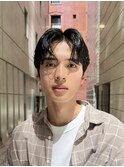 艶センターパートニュアンスパーマダークアッシュ韓国マッシュ