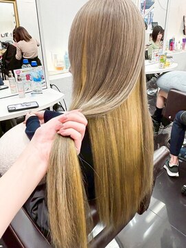 ミシェリー 新宿店(misherry) ホワイトブロンド×イエローインナーカラー大人ロングベージュ