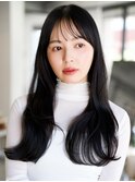 ☆レイヤーカット毛先ワンカールくせ毛風カール薄めバングデジパ