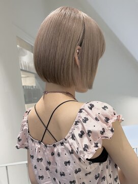 ラック 表参道(LUCK) ボブ/ミニボブ/ミルクティーベージュ/ケアブリーチ/20代