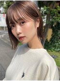 熊本　大人めボブ　透明感ベージュ　ボブアレンジ　Arisa.