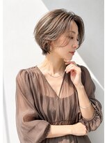 アッシュ 学芸大学店(Ash) ショートボブ/大人女性/ベージュブラウン/白髪ぼかし/脱白髪染め