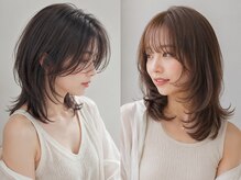 【白髪ぼかしxミディアムレイヤー】動きのあるミディアムレイヤーで魅せる、光をまとったふんわりスタイル