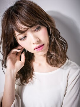 モッズヘア 越谷(mod's hair) 大人可愛いカシスブラウン韓国風くびれミディv越谷20代30代40代