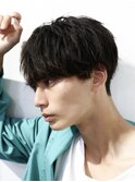 刈り上げツーブロックナチュラル無造作マッシュ