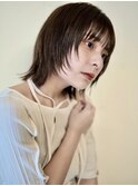 ウルフレイヤーボブウルフ/ミルクチョコレート/タイトストレート