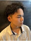 ツーブロック アップバング ツイスパパーマ 10代20代