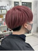 刈り上げマッシュ女子チェリーレッド20代30代40代
