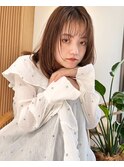 中川　前髪カット顔まわり似合わせ外ハネくびれレイヤーミディ