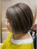 ハイライトショートヘアダブルカラーアディクシーカラー