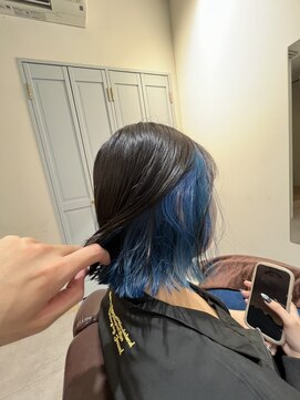 ハチマルハチ ナル 登戸店(808 nalu) ブルーインナー × ダークボブ