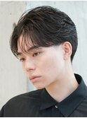 原宿メンズパーマフェザーパーマセンターパートガイルヘア20代