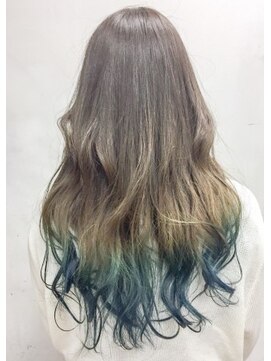 クアトログランシュ 水戸店(QUATRO×GranCieux) グラデーションカラーアッシュ&グリーン★QUATRO★