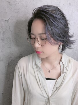 ルーツアイリー 心斎橋(ROOTS IRIE) 20代30代40代◎外ハネハンサムショート×ラベンダーハイライト