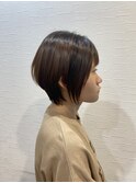 丸みショート/美髪縮毛矯正/前下がりショート/ツヤ縮毛矯正
