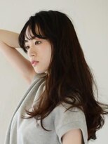 アース 三軒茶屋店(HAIR&MAKE EARTH)&nbsp;三軒茶屋_レディース_ロング_黒髪_コテ巻き_ナチュラル_パーマ