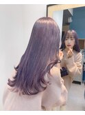 ハイトーンレイヤーカット前髪韓国ヘアくびれヘア大人美人
