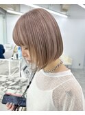 5634ミルクティーアッシュハイトーンカラー韓国タンバルモリボブ