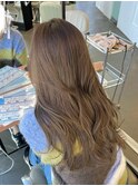 イエローベージュ/韓国風レイヤーカット