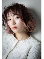 カバーヘア ブリス 上尾西口店(COVER HAIR bliss) ミルクティーピンクモードイヤリングカラーx上尾10代20代30代