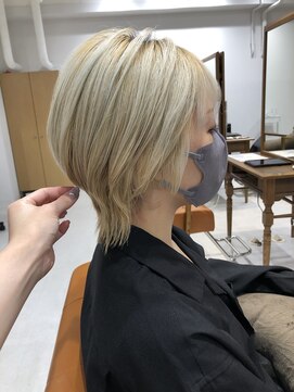 ネイロ 錦糸町(NeiRo) 魅力倍増カールセミディシアーカラーダークアッシュショートヘア