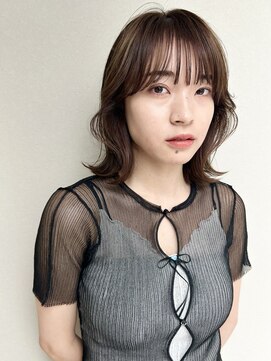 ノラギンザユー(NORA GINZA/U) 顔まわりカットフェイスレイヤー後れ毛カットミディアムレイヤー