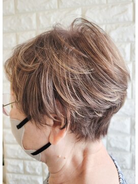 松本平太郎美容室 国立店 シニアショート×イノアカラー×ハイライト