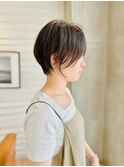 小顔ショート×ダークブラウンカラー