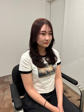 ハイフン 伊勢崎(hyphen) レイヤーカット☆チェリーレッド☆ワインレッド