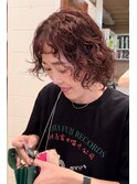 原宿スパイラルパーマウルフヘアウェーブヘアレイヤーカット
