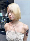 ブリーチボブショートブロンド韓国ヘア_ba540483