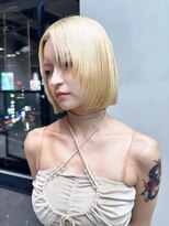 アルバム 池袋(ALBUM)&nbsp;ブリーチボブショートブロンド韓国ヘア_ba540483