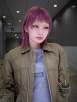 ギークス(GEEKS)&nbsp;【GEEKS渋谷】冬カラー/ピンク/ミディアムレイヤー/オン眉ウルフ