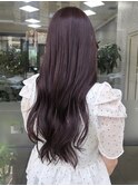 ラベンダーブラウン/カシスカラー/ロングヘアアレンジ/ピンク