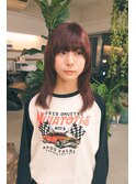 顔まわりレイヤーレッドブラウン