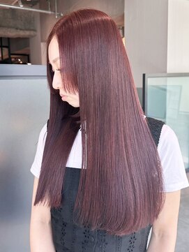 アイティーバイアルバム 藤沢店(IT by ALBUM) ピンクロング_グレーベージュレイヤーロング前髪パーマ_ba467081