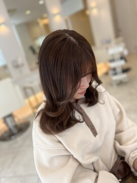 シャルム バイ アローズ 久留米店(CHARM BY AROSE) ココアブラウンテラコッタ大人可愛いハッシュカット20代30代40代