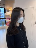 20代30代シアーグレージュセンターパート顔まわりレイヤー