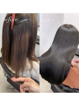 サロウィン 池袋(SALOWIN) 【 before & after 】美髪矯正 × ダークグレージュ #183