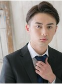七三分けフェードカットショートのイケメンスタイルb新所沢