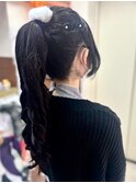 【カジュアルおしゃれ高ポニアレンジ】池袋美容室