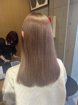 オーガニック ライフ 若葉 鶴ヶ島(organic+life) 大人可愛いブリーチなし透明感ミルクティーベージュカラー