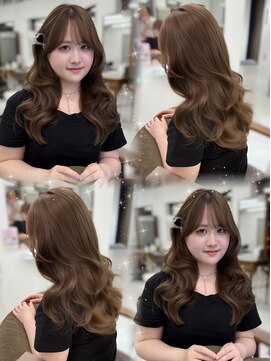 ハピネス 梅田茶屋町店(HAPPINESS) 韓国風/レイヤーカット/顔周り/顔まわり/髪質改善/ベージュ