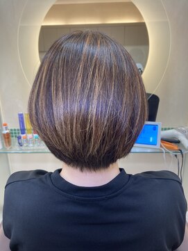 松本平太郎美容室 土浦パートワン(PART1) 大人丸みボブハイライトスタイル　30代40代50代　土浦